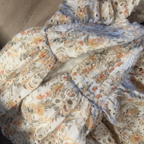 En Saison Floral Eyelet Flutter Sleeve Dress XS - Picture 7 of 8